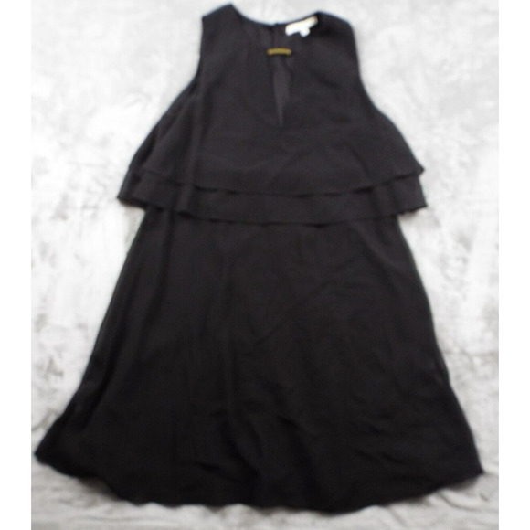 TASH SOPHIE Dress Womens Medium Black Layered Midi Keyhole Party Dancing NWOT - Picture 1 of 8